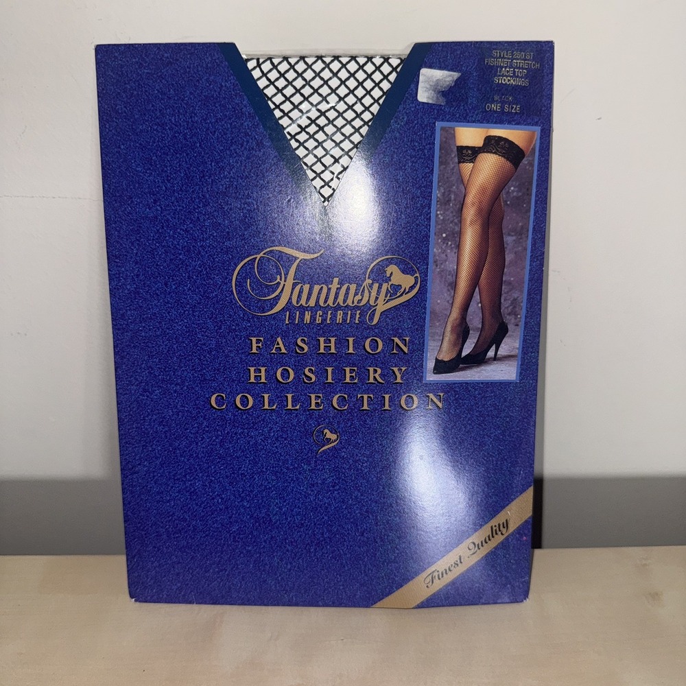 Fishnet Thigh High Stockings Black Lace Top Nylons Hosiery Costume New